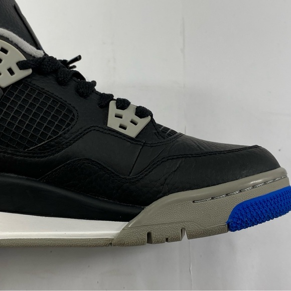 NIKE AIR JORDAN 4 Retro BG 408452-006 Size 7Y Black Blue Motorsport Alternate - Picture 8 of 12